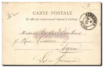 Paris — Cachoeira do Bois de Boulogne — Editor: P. Dard & Cie, Paris, n° 62 — Verso