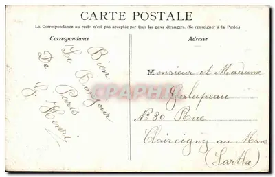 Paryż. Gare de Lyon — widok budynku z zegarową wieżą — wydawca nie widoczny — Rewers