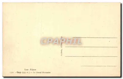 Gap — Grand Séminaire — Andréis, wydawca Gap — Rewers
