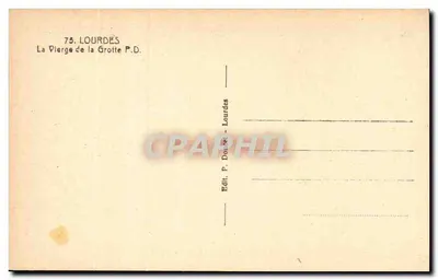 A Virgem da Gruta — Lourdes — Editor P. Doune — Verso