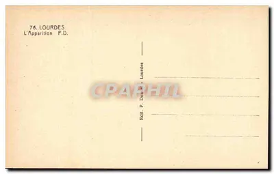 Lourdes — A Aparição da Nossa Senhora — P.D. Lourdes — Verso