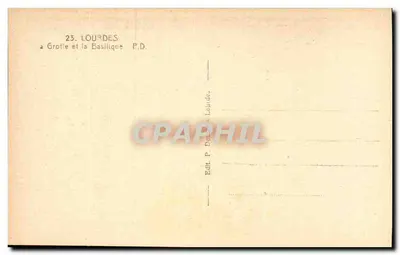 Lourdes — Grotta e la Basilica — Edit. P. Douard, Lourdes — Verso