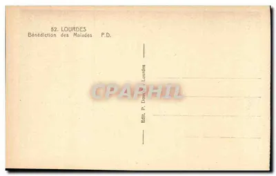 Benedyktura chorych w Lourdes — wydawca P. Donat - Lourdes, n°52 — Rewers