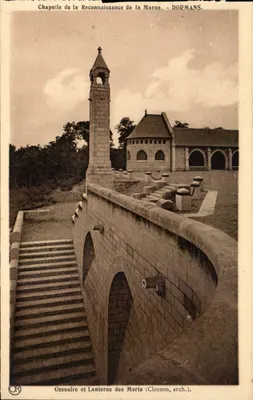 Capela da Reconhecimento da Marne - Dormans — Ossuário e Lâmpada dos Mortos (Closson, arq.)