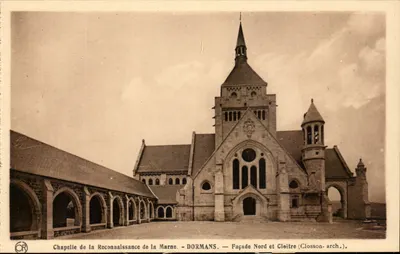 Capela da Reconhecimento da Marne - Dormans — Fachada Norte e Cloister (Closson-arch.)