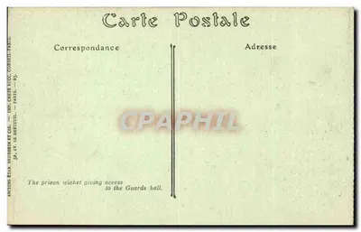 La Conciergerie — Guichet de la prison ayant accès sur la Salle des Gardes — éditeur JND Hot, n° 4037 — Rewers