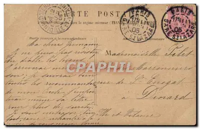 Paryż — Fontanna Świętego Michała — architektoniczny widok z figurami i grifonami — wydawca nieznany — Rewers