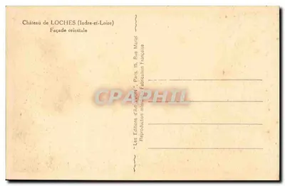 Zamek w Loches — Façada wschodnia — Wydawnictwo Art WON, Paryż — Rewers