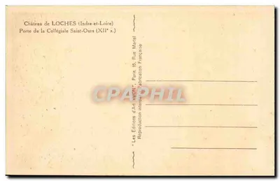 Drzwi Kolegiaty Świętego Martela — Zamek Loches (Indre-et-Loire) — Wydawnictwo Art Loches — Rewers