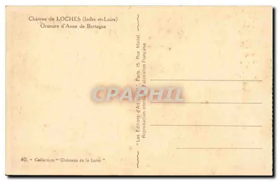 Oratorium Anny z Bretanii — Zamek Loches (Indre-et-Loire) — Wydawnictwo Sztuki WYON, Paryż — Rewers