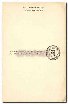 Korridor van de gevangeniscel — Conciergerie — Uitgave van de Historische Monumenten — Achterkant