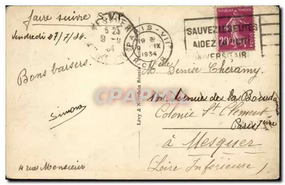 Paris - Vista dos sete Pontes tirada de St-Gervais — LL — Verso