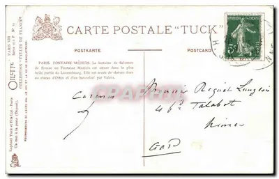 Paryż. Luxembourg. Fontaine Médicis — Oïlette, seria VIII, nr 51 — Rewers