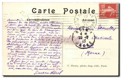 París — La escuela militar y la escuela superior de guerra — Vista panorámica — F. Fleury, París — Reverso