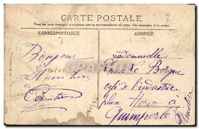 Paris Bilhete postal antigo Lembrança de Paris Mulher Praça Vendôme Arco do Triunfo — Verso
