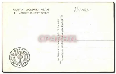Capela de Santa Bernadette — Convento de São Gildardo, Nevers — Edições de Arte 'VVO9' — Verso