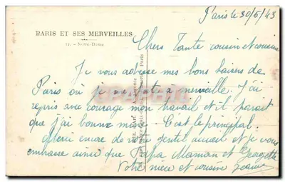 Notre-Dame w Paryżu — widok z Seiny — Paryż i jego Cudowności nr 52, wyd. A. Lecomme — Rewers