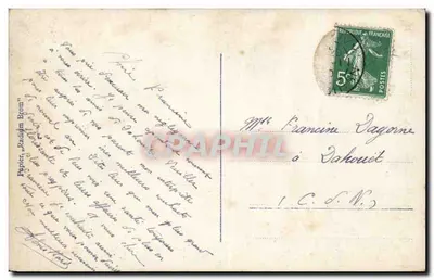 Mulher em vestido amarelo — com buquê de flores — Papel 'Radium Brom' n°6186-5 — Verso