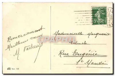 Anjo com galhos de salgueiro — Felizes Páscoas — H.W.B. Série 125 — Verso