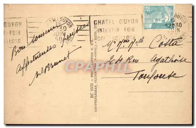 Châtel-Guyon — O Parque — L'Auvergne — Verso