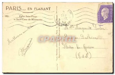 Chiesa di San Pietro e Sacro Cuore di Montmartre — Parigi — Les Éditions d'Art Yvon — Verso