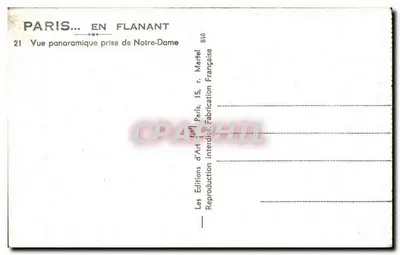 Paryż — Widok panoramiczny z Notre-Dame — Wydawnictwo Art Flanant — Rewers