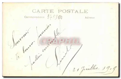 Retrato de uma jovem — editor desconhecido — datada 31 de julho de 1909 — Verso