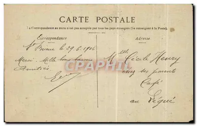 Gaby Deslys — Portrait en couleur — éditeur non visible — Verso