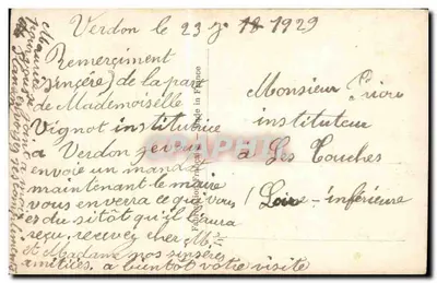 Zimowy krajobraz z fioletowym domem — Wesołych Świąt — M. PARTS C. n°258 — Rewers