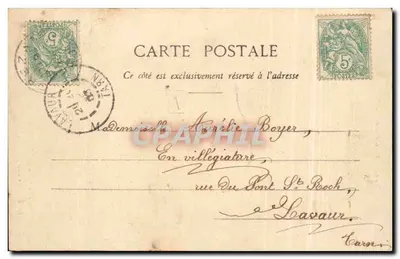 Wąwóz Aude — wyjście z wąwozu Pierre-Pays i elektrownia — fototypia Labouche frères, Toulouse — Rewers