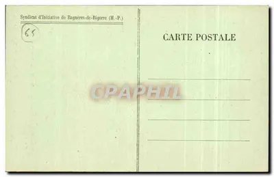 Bagnères-de-Bigorre — Cerimônia da primeira pedra do estabelecimento termal — Editor: L. Lelou (Hautes-Pyrénées) — Verso