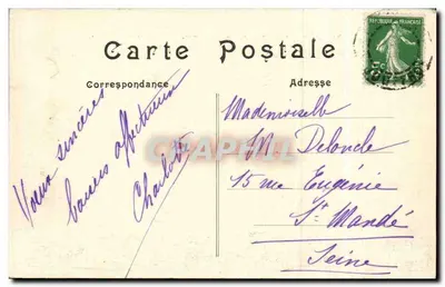 Paryż — Widok avenue de la Grande-Armée z górnego końca łuku triumfalnego Étoile — M. J. — Rewers