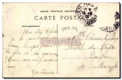 Paris Bilhete postal antigo A Rue Gerando e a avenue Trudaine vista de cima — Verso