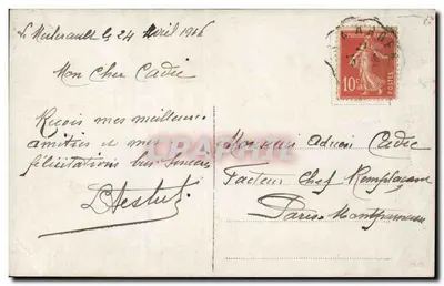 Nova de Bordeaux — casal de noivos em interior — editor Vanade de Bordeaux, n° 3180 — Verso