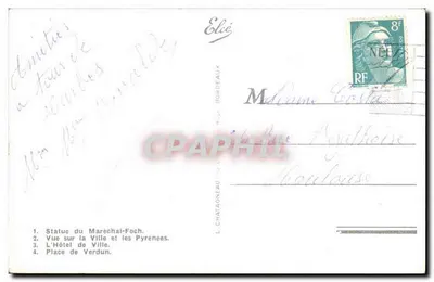 Tarbes — Ricordo di Tarbes — L. Chatatgneau — Verso