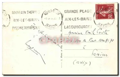 Local da inspiração de Lamartine — Aix-les-Bains — Savoie Tourisme n°1127 — Verso