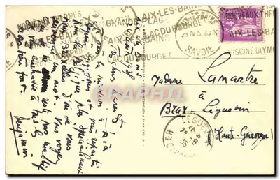 Aix-les-Bains — Panorama Miasta i Jeziora Bourget — wydawca Aix-les-Bains, nr 362 — Rewers