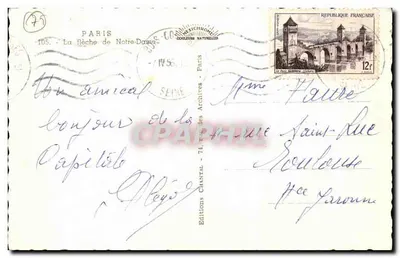 Paryż — Widok z wieży Notre-Dame — Wydawnictwo Chantal — Rewers