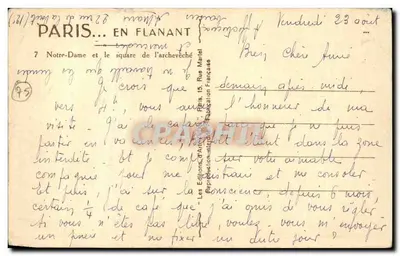 Katedra Notre-Dame w Paryżu — widok z Seiny — wydawca L. Juon — Rewers