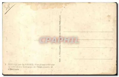 Vienne-sur-le-Rhône — Vista geral da cidade e dos bairros de Sainte-Combe e Estressin — J. Cellard, Lyon — Verso