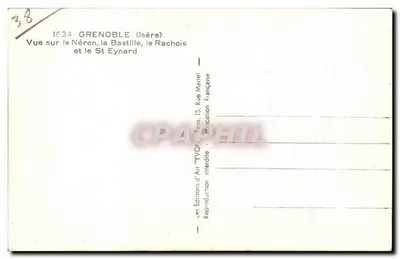 Grenoble (Isère) — Vista do Néron, da Bastilha, do Rachois e do St Eynard — Edições d'Art 'Yvon' Paris — Verso