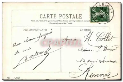 La Piazza della Bastiglia — Parigi — editore P.L. n°175 — Verso