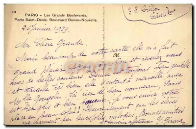 Paris - Os Grandes Boulevards — Porta Saint-Denis, Boulevard Bonne-Nouvelle — Mona — Verso