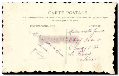 Arranjo de flores em um cesto — Boa Ano — República Francesa — Verso