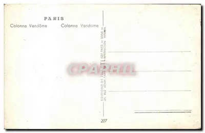 Kolumna Vendôme — Paryż — Éditions de L'Art Henri — Rewers