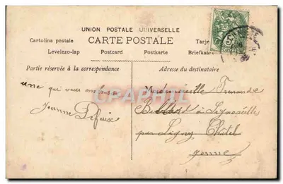 Kobieta w sukni i kapeluszu różowym czytająca list — List od Ulubionego — n°624 — Rewers