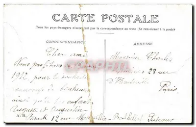 París. — Monumento a Gambetta — editor no visible — Reverso
