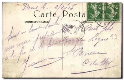 Paris — Rue du Chevalier de la Barre — M. J. — n°653 — Verso