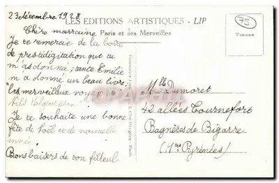 Parigi - La Basilica del Sacro Cuore con le Scale Monumentali - Edizioni Artistiche LIP n°311 — Verso