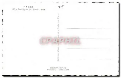 Paris - Basilica of the Sacred Heart — Editions Chantal, Paris — Back